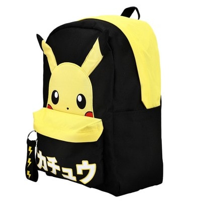 Black and Yellow Japanese Pikachu Backpack 