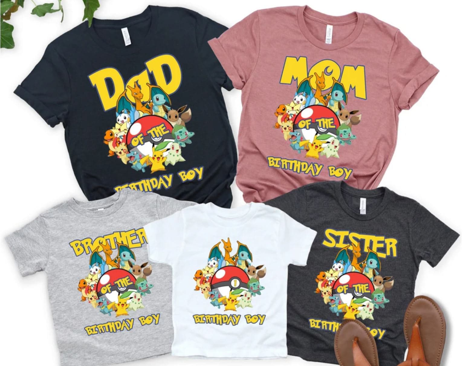 Utterly Personalized Pokémon Family T-shirts
