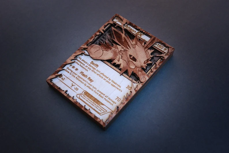 Custom Wooden Pokemon Cards