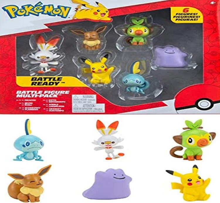 set of 6, 5-8 cm pokémon figures