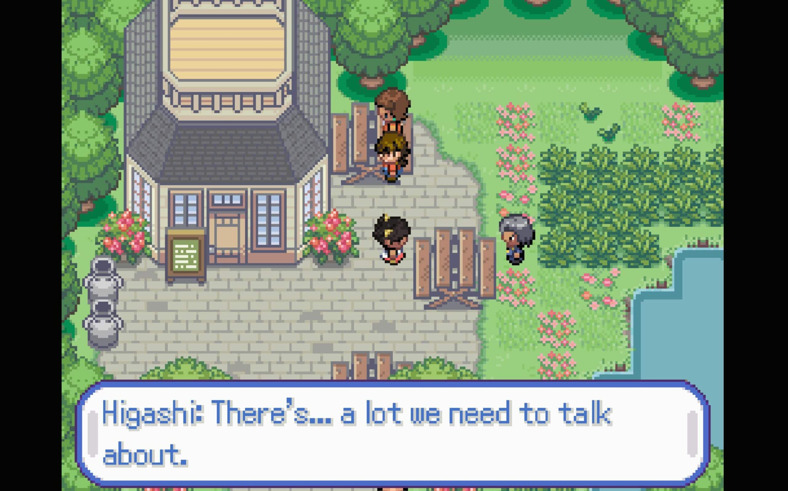 Pokemon Halcyon Speaking with Mr. Higashi in Farmers Stretch
