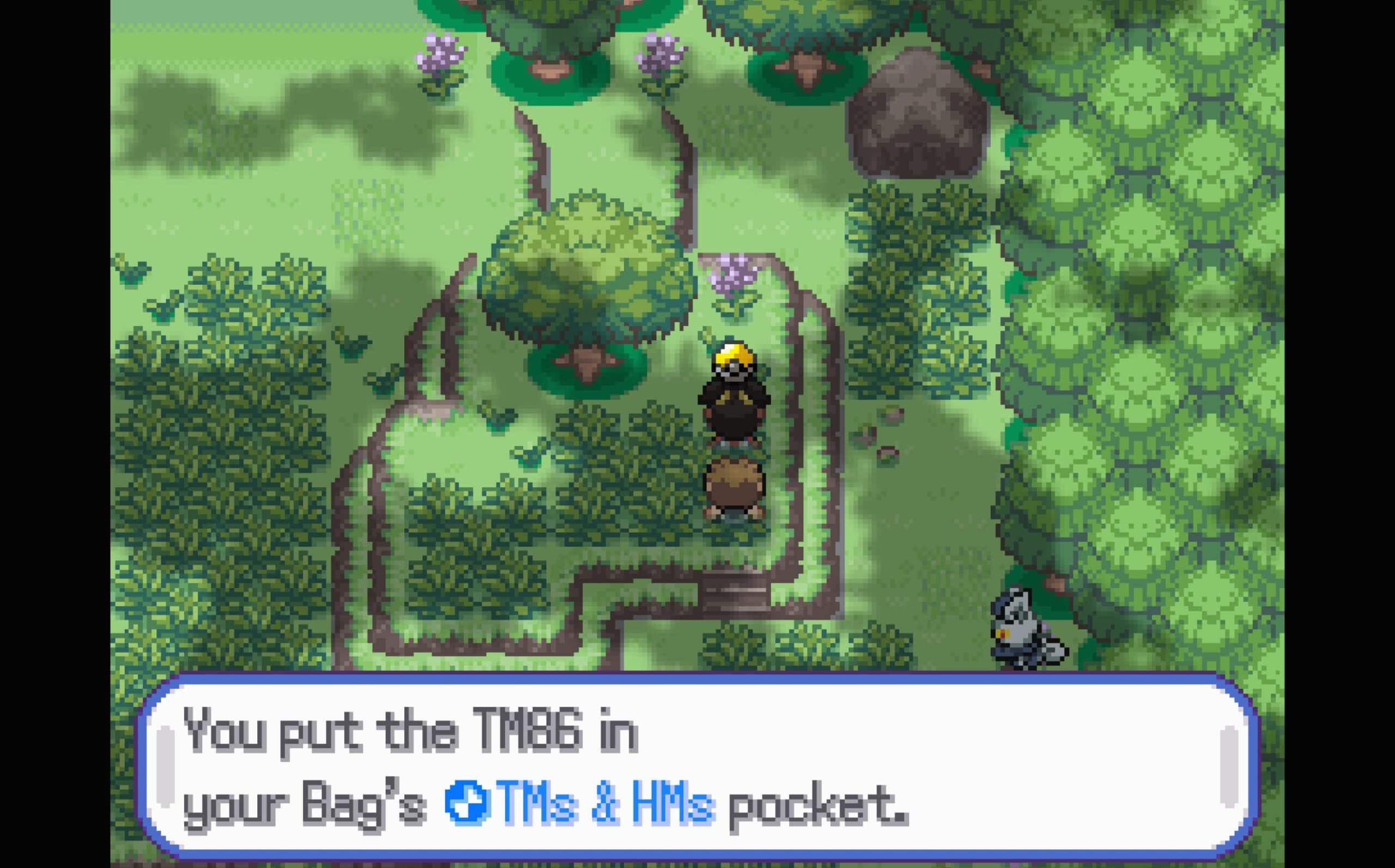 Pokemon Halycon Lamicei Forest TM86 Grass Knot Location