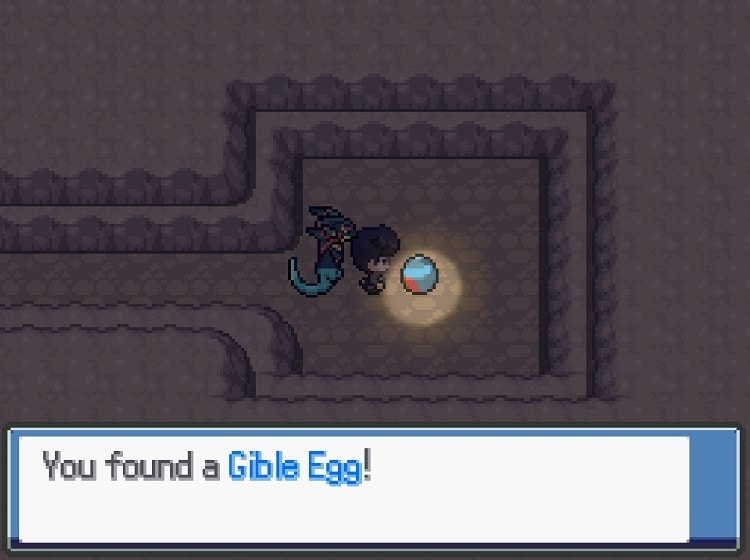 pokemon tectonic cave of hatching gible egg location